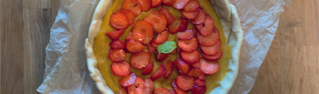 Erdbeer-Vanillepudding-Tarte