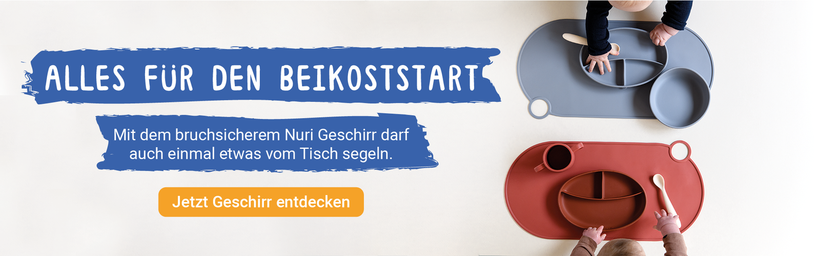 Bruchsicheres Geschirr von Nuri aus Silikon. 