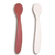 Silikonlöffel rot und weiß (Doppelpack)